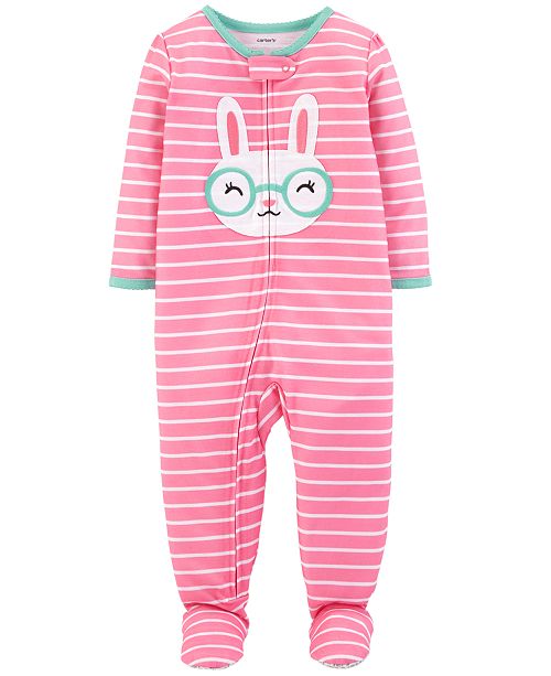 Carter's Baby Girl Striped Bunny Footed Pajamas & Reviews Pajamas