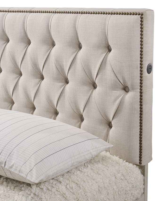 Homefare Ameshire Queen Upholstered Bed, Quick Ship Macy's