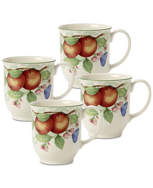 Villeroy Boch French Garden Beaulieu Porcelain 4 Pc Mug Set