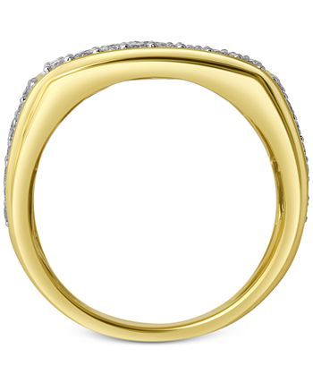 Macy's Men's Diamond Cluster Ring (2 ct. t.w.) in 10k Yellow Gold 
