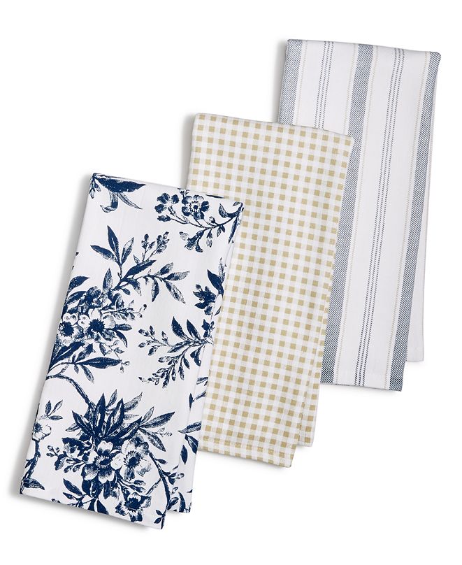 Martha Stewart Collection 3Pc. Floral Kitchen Towel Set, Created for