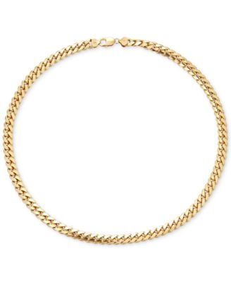 Men's Solid Cuban Link Bracelet in 14k Gold-Plated Sterling Silver