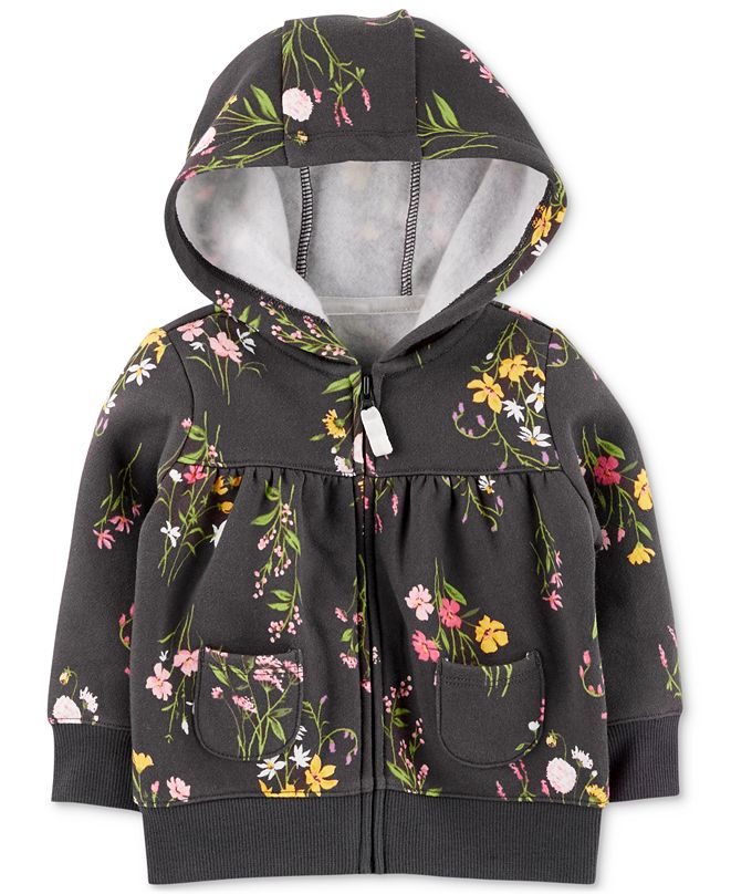 Carter's Baby Girls Floral Full-Zip Hooded Sweatshirt & Reviews ...