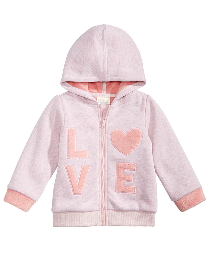 First Impressions Baby Girl Full-Zip Hooded Sweatshirt, Created for ...