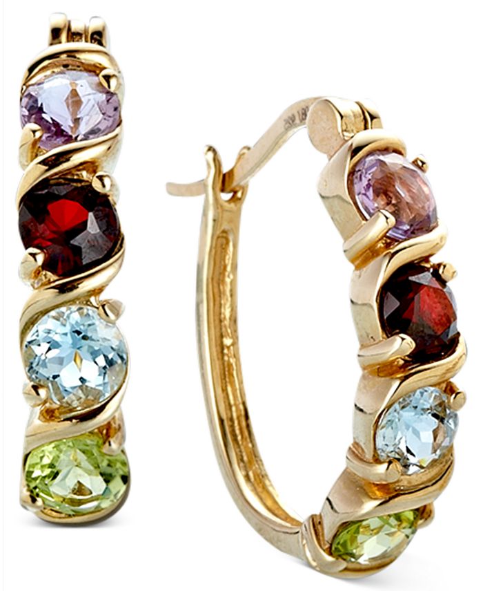 Macy's Wide Hoop Earrings in 10K Gold - Multi