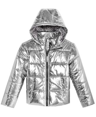 S Rothschild & CO - Big Girls Hooded Metallic Puffer Jacket