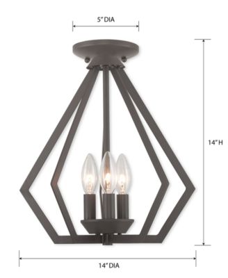 Prism 3- Light Metal 14'' Pendant