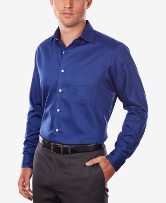 Van Heusen Men's Regular Fit Dress Shirt - Lux Sateen Stretch Solid, Wrinkle Resistant (Red, 16 Neck 34/35 Sleeve)