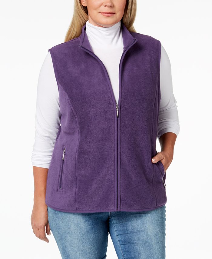 Beter ondergoed Telegraaf Karen Scott Plus Size Fleece Zip-Front Vest, Created for Macy's & Reviews -  Jackets & Blazers - Plus Sizes - Macy's