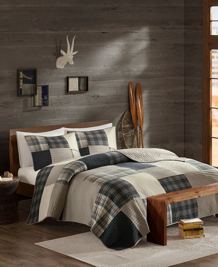 Woolrich Winter Hills Reversible 3 Pc Oversized Full Queen Quilt Mini 
