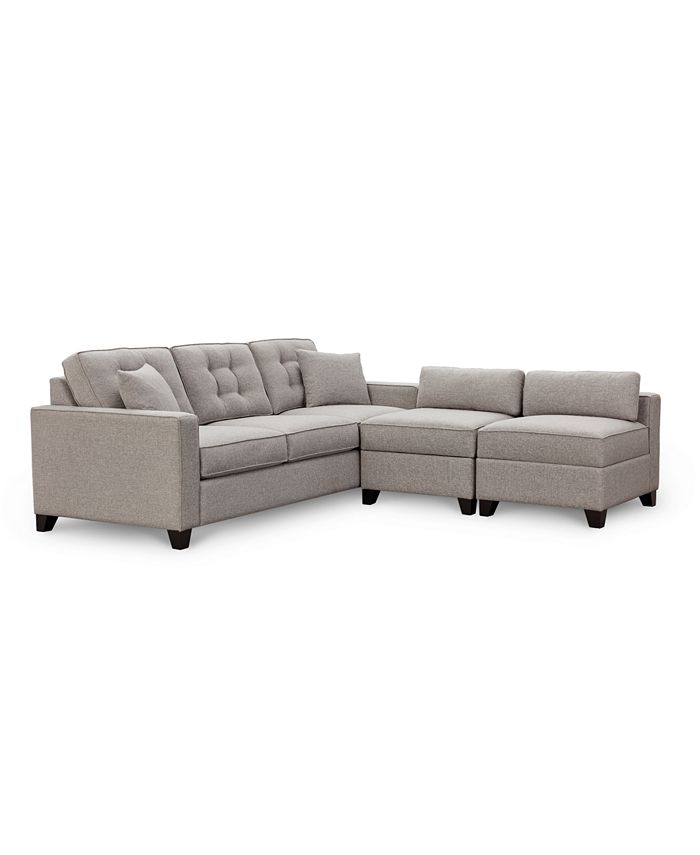 Furniture - Clarke II 93" Fabric Estate Sofa with Two Storage Armless Chair