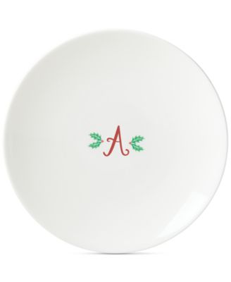 Lenox - Holiday Leaf Monogram Accent Plate