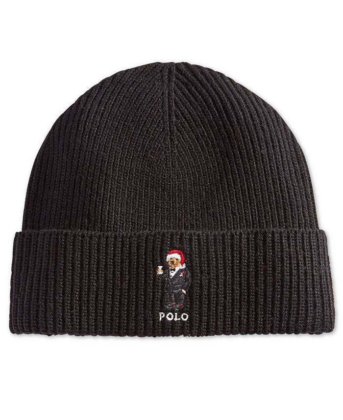 Men's polo bear cuffed hat shop