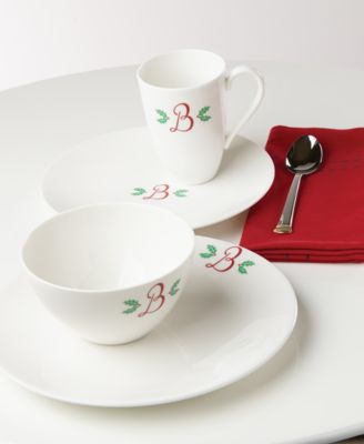 Lenox Holiday Leaf Casual Monogram Collection 