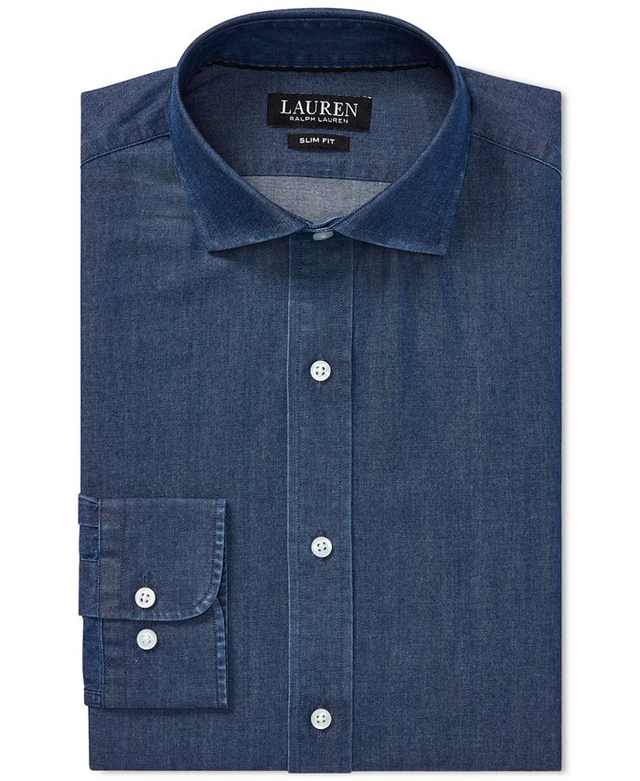 Lauren Ralph Lauren Men's Slim Fit Cotton Dress Shirt Macy's