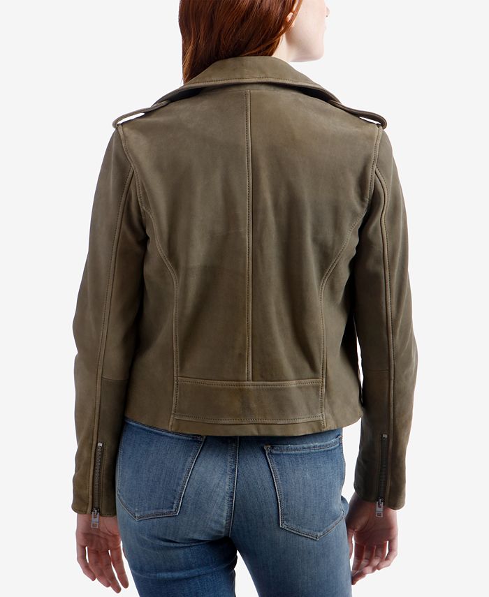 Lucky Brand Leather Moto Jacket & Reviews - Jackets & Blazers - Women ...