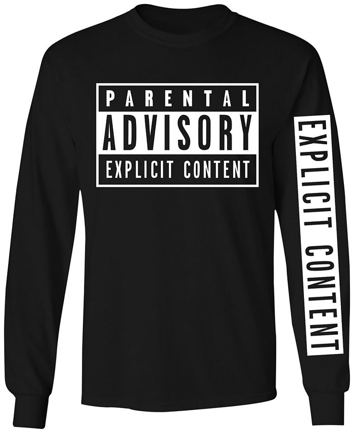 Changes Men's Long-Sleeve Parental Advisory Graphic T-Shirt - Macy's