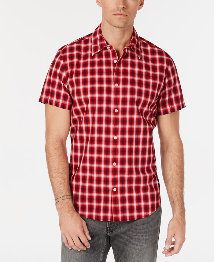 Calvin Klein Jeans Men's ShortSleeve Plaid Shirt Macy's