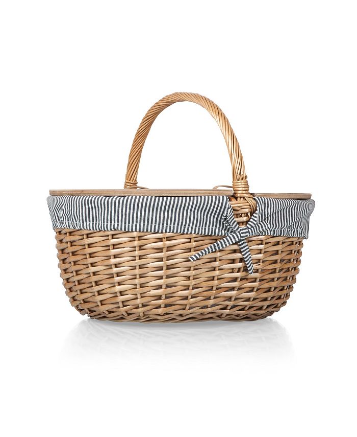 Picnic Time Country Navy & White Striped Picnic Basket Macy's