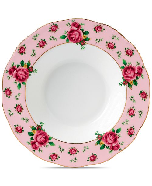 Royal Albert New Country Roses Pink Vintage Rim Soup Salad Bowl