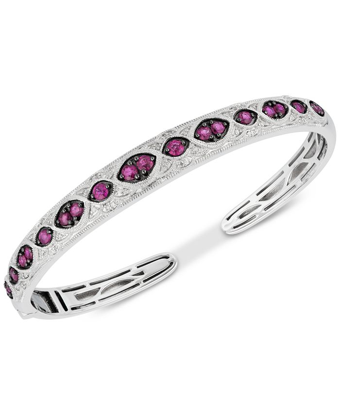 Macy's Ruby (15/8 ct. t.w.) & Diamond (1/6 ct. t.w.) Bangle Bracelet