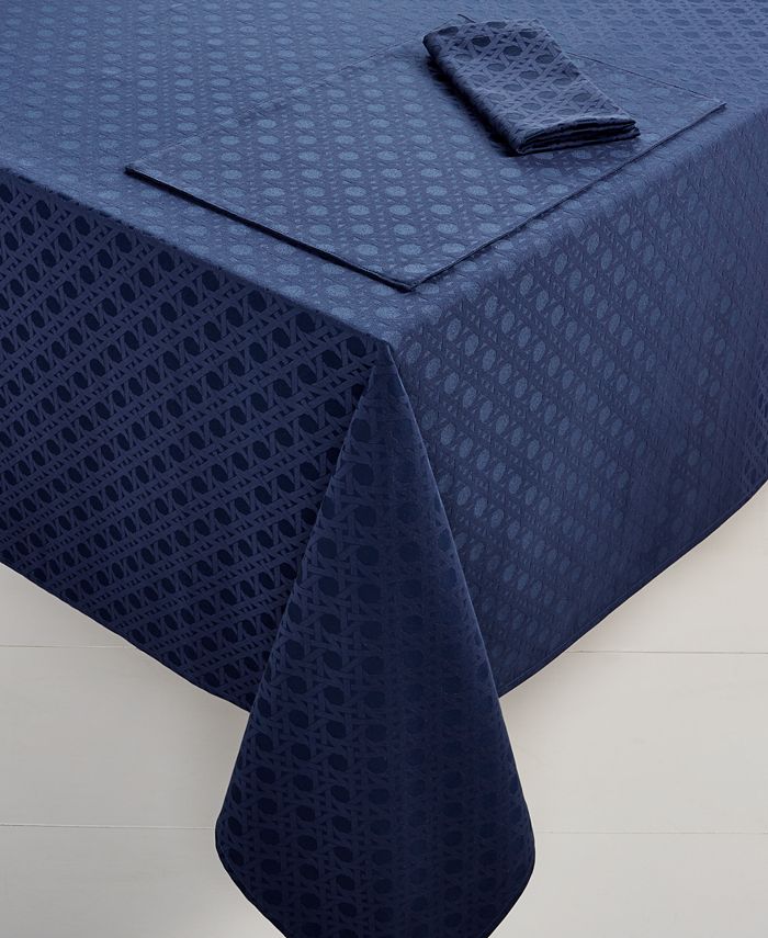 Kate Spade new york Café Caning 60" x 84" French Navy Tablecloth Macy's