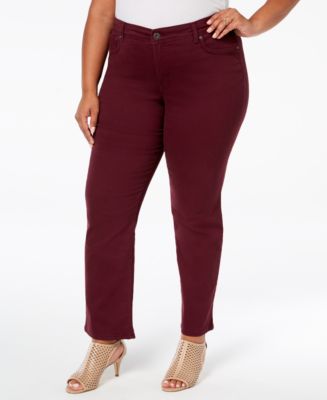 Style & Co Plus Size Tummy-Control Straight-Leg Jeans, Created for Macy ...