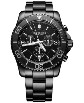 Victorinox Swiss Army - Men's Swiss Chronograph Maverick Black Edition Black PVD Stainless Steel Bracelet Watch 43mm