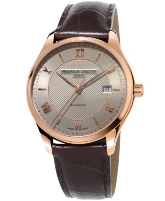 Frederique Constant - Men's Swiss Automatic Classics Index Brown Leather Strap Watch 40mm