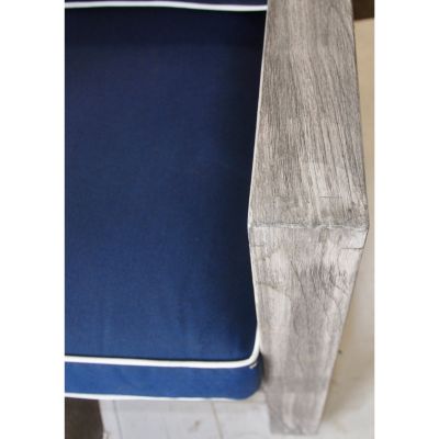 Driftwood Teak Modern North Shore Outdoor Club Chair with Cushions