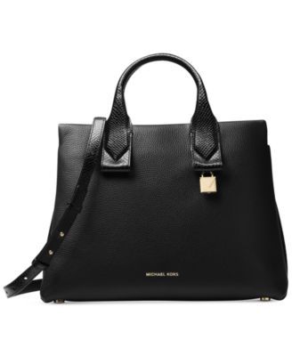 Michael Kors - Rollins Glossy Python-Embossed Large Satchel