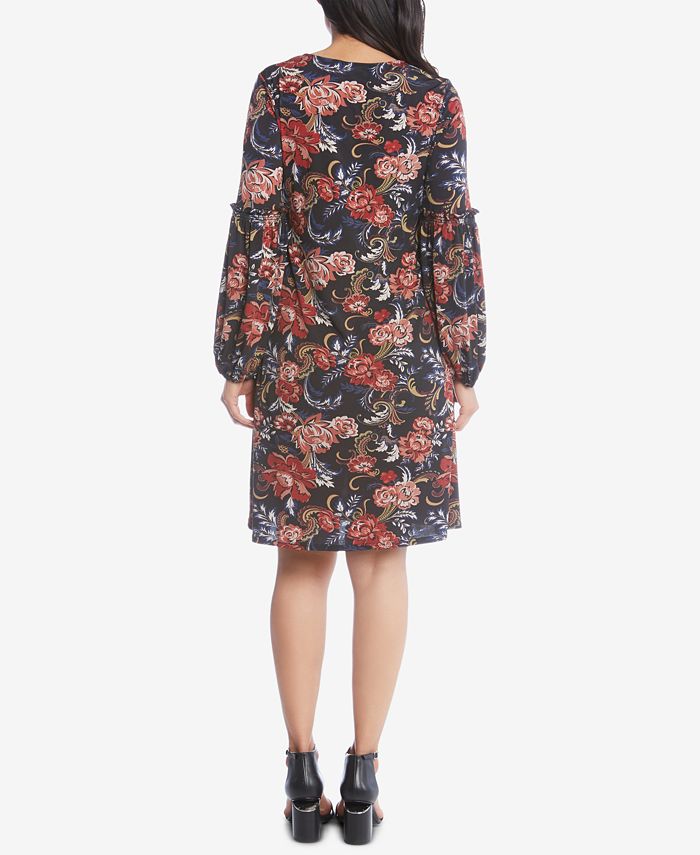 Karen Kane Harper Printed Blouson-Sleeve Dress - Macy's