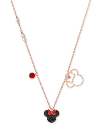 Swarovski - Rose Gold-Tone Crystal Minnie Mouse 16-1/2" Pendant Necklace