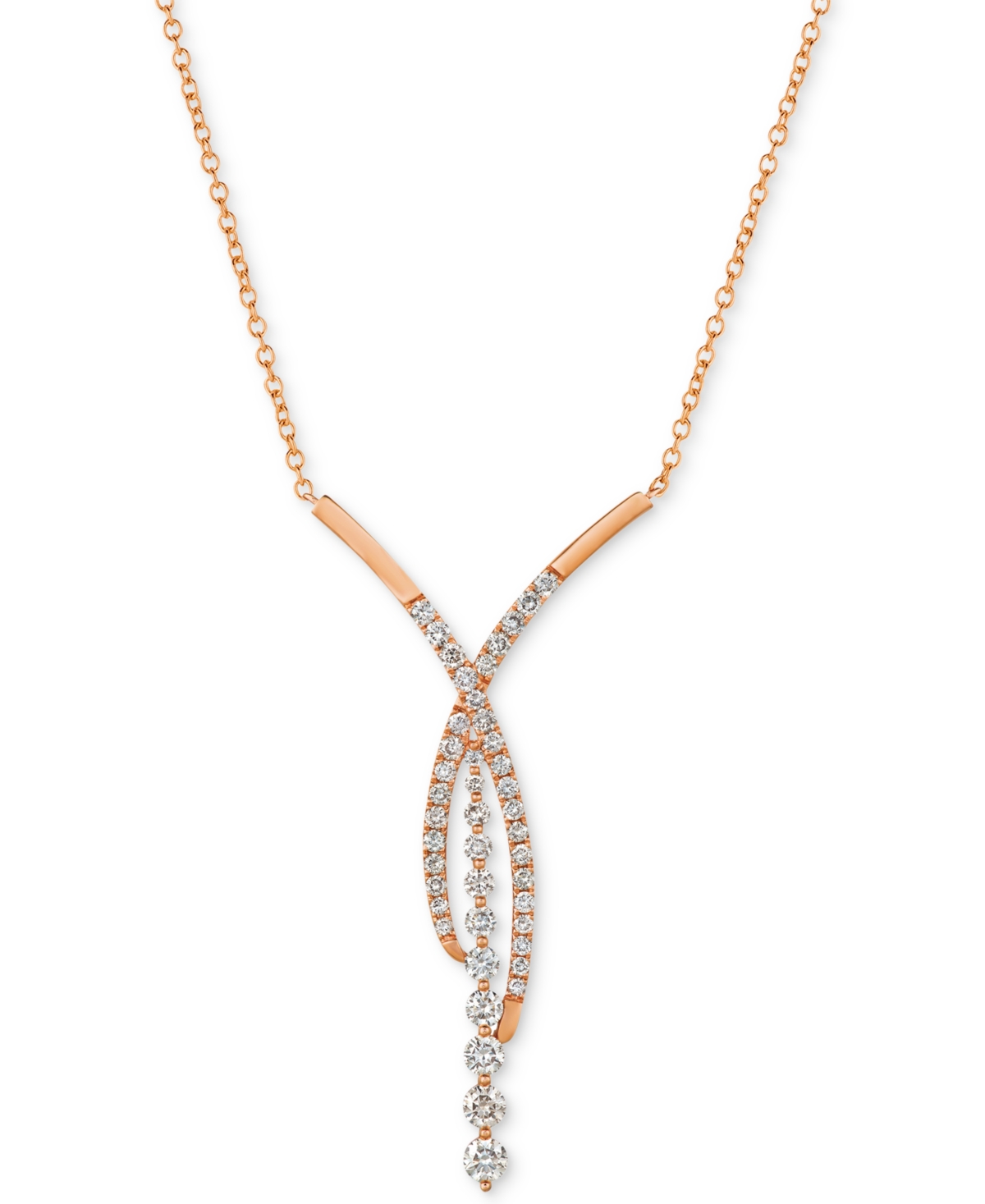 Diamond Fancy 18" Statement Necklace (1-5/8 ct. t.w.) in 14k Rose Gold (Also Available in Yellow Gold) - Rose Gold