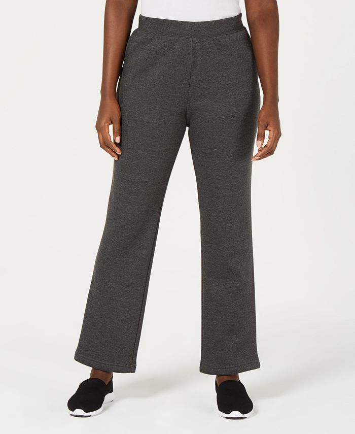 Karen Scott Petite Fleece Pants, Created for Macy's & Reviews - Pants ...