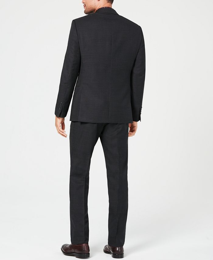 Tallia Men's Slim-Fit Stretch Black/White Pindot Wool Suit - Macy's