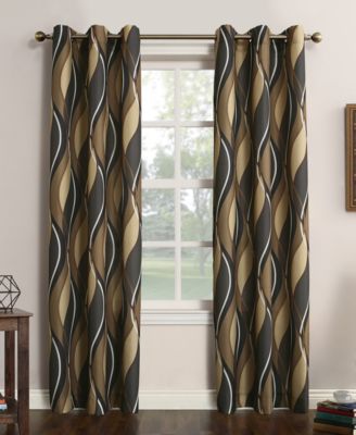 Lichtenberg Intersect Printed Grommet Curtain Panel Collection - Macy's