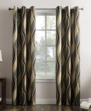 No. 918 Intersect Geometric Print Curtain Panel In Spruce