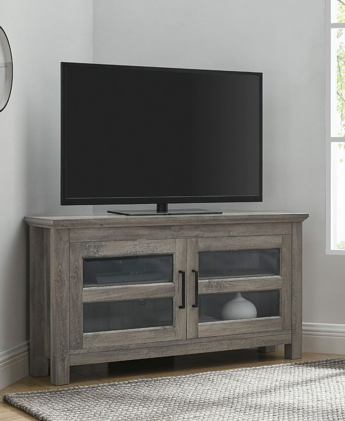 Walker Edison 44" Corner Wood TV Console Grey Wash Macy's