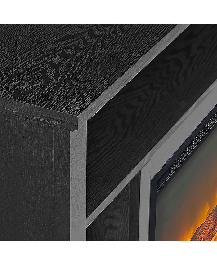 Walker Edison 44" Wood Corner Highboy Fireplace TV Stand Black Macy's