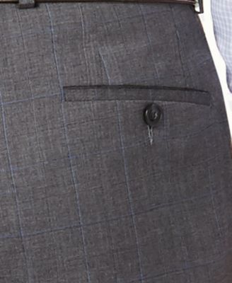 Michael Kors Men's Classic/Regular Fit Natural Stretch Gray Check Vested Wool Suit