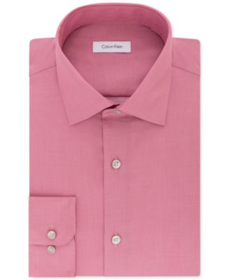 Calvin Klein Steel Men's Classic-Fit Non-Iron Performance Herringbone Spread Collar Dress Shirt Gray Size 18 36-37 main image 0