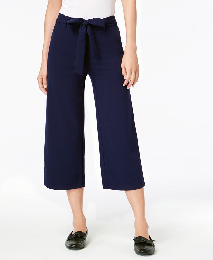 Maison Jules Pull-On Tie-Waist Cropped Pants, Created for Macy's - Macy's