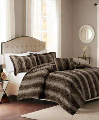 Zuri Faux-Fur 4-Pc. Comforter Set, Full/Queen
