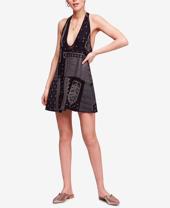 Free People Country Nights Embroidered Halter Dress Macy s