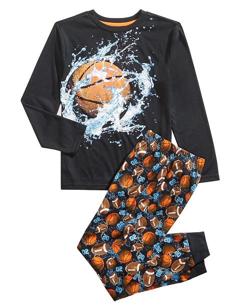 Max Olivia Little Big Boys 2 Pc Basketball Jogger Pajama Set