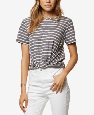 O'Neill - Juniors' Prudence Striped Twist-Hem Top