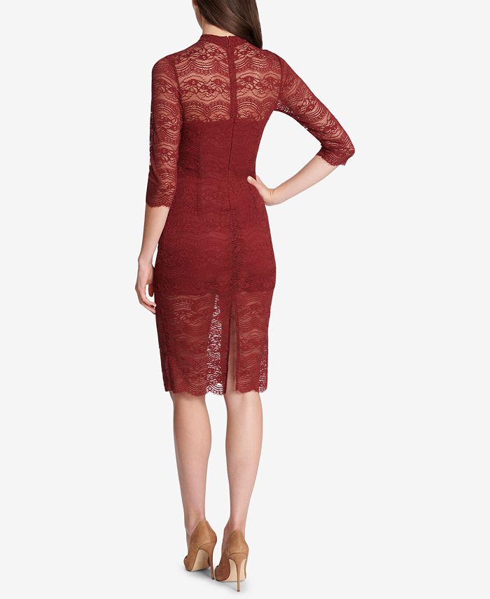 Kensie Women's Ribbed Bodycon Dress - Striped, Knee-Length, Spaghetti Strap, Rayon Blend - View #6
