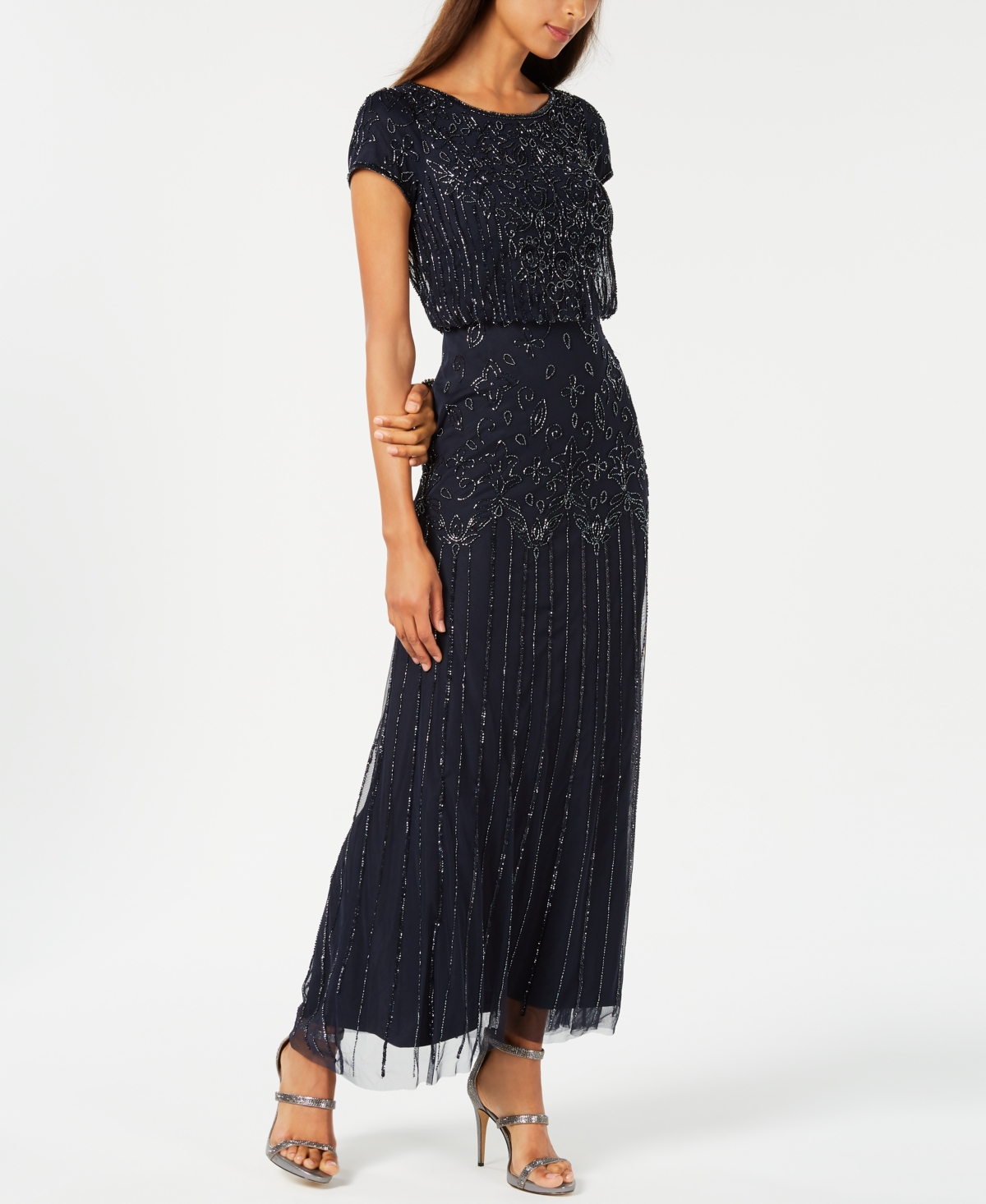 Adrianna papell black beaded short dress hotsell