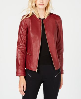 macy's cole haan leather jacket